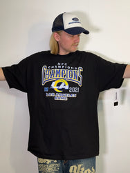 NFC Champions 2021 Los Angeles Rams Black Tee