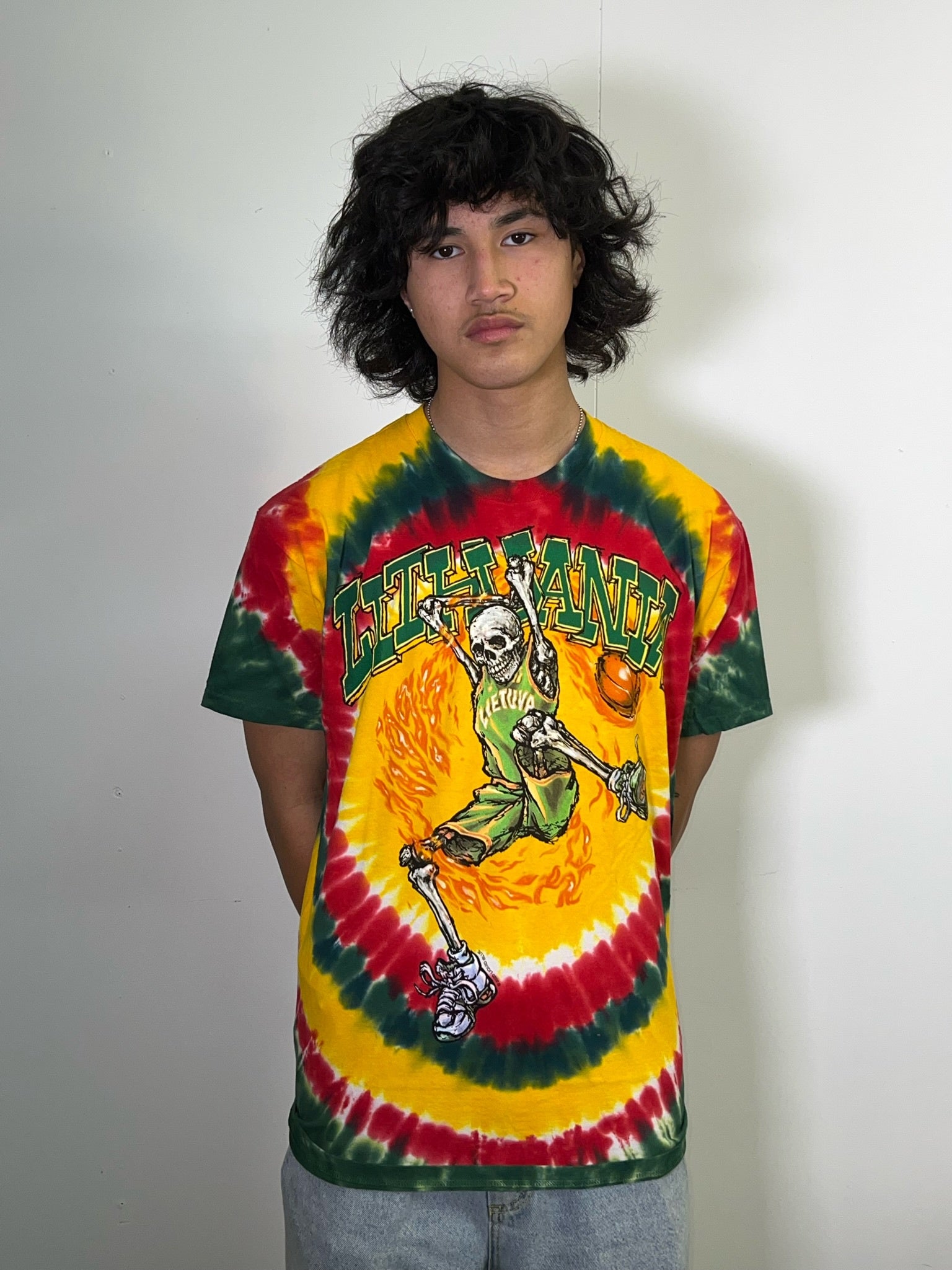 Lithuania Basketball Tie Dye Tee
