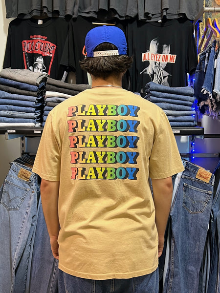 Playboy Gradient Stacked Tan Tee SS22