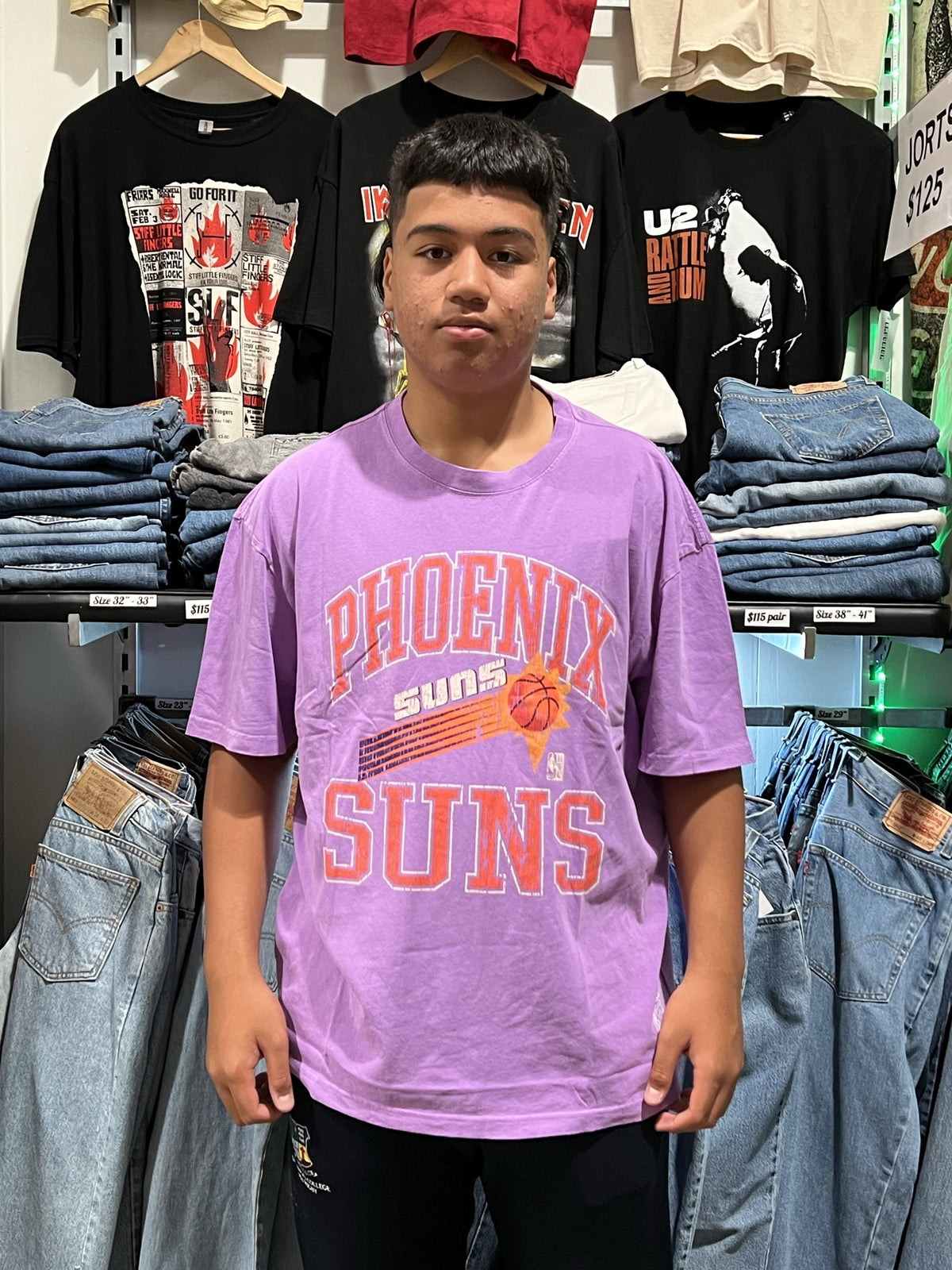 Phoenix Suns Vintage HWC Ivy Arch Faded Purple Tee