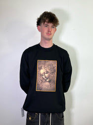 Leonardo da Vinci's La Scapigliata Black Sweatshirt