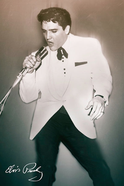 Elvis Mic White Jacket Poster #507