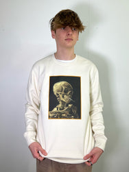 Van Gogh's Smoking Skull Design Sweatshirt