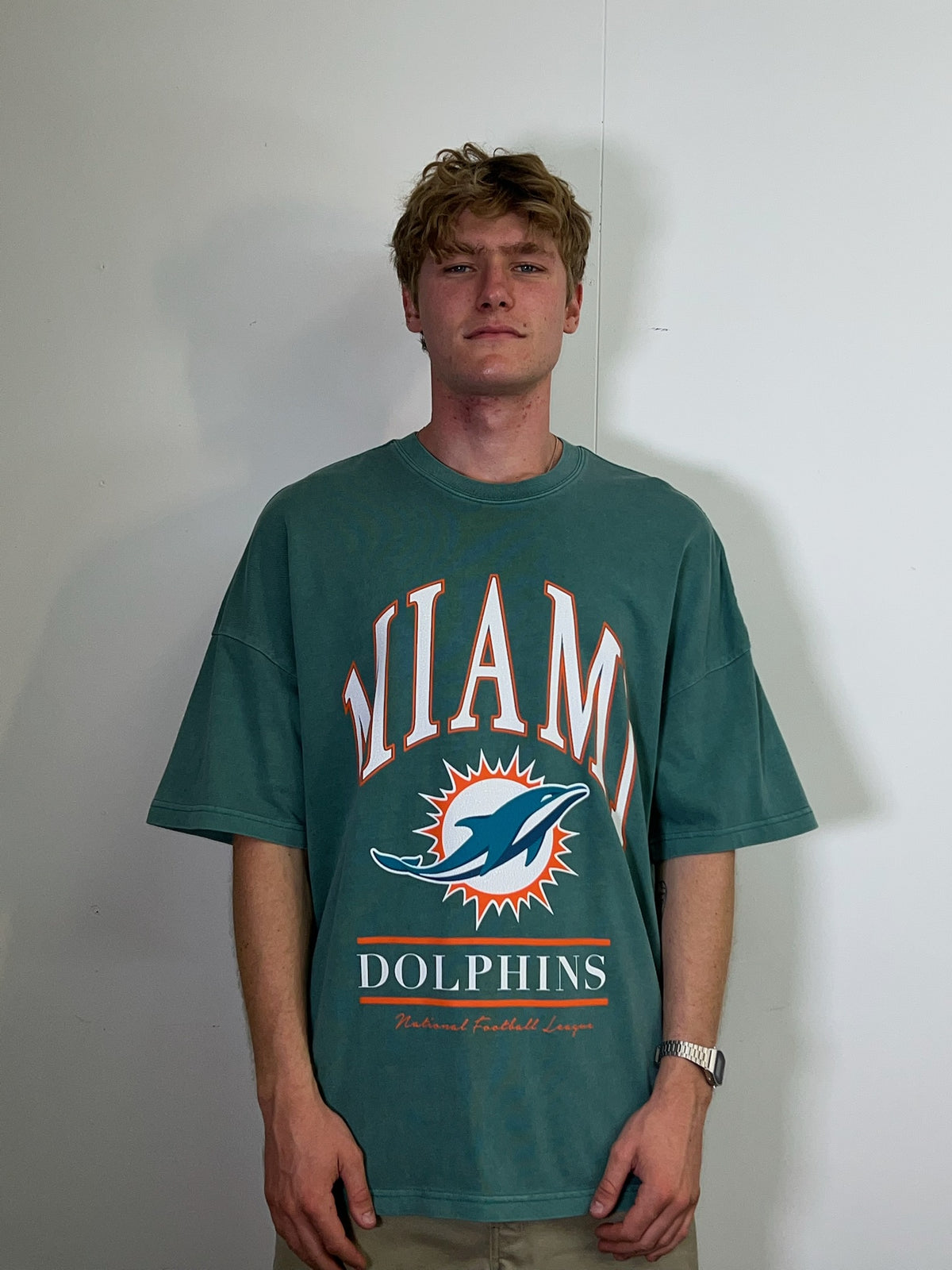 Dolphins Vintage NFL Arch OS Teal Tee