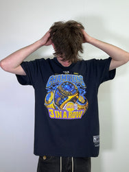 Lakers 3 in a Row Rings Vintage Black Tee