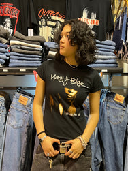 Mary J Blige Cover Womens Black Tee