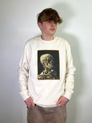Van Gogh's Smoking Skull Design Sweatshirt