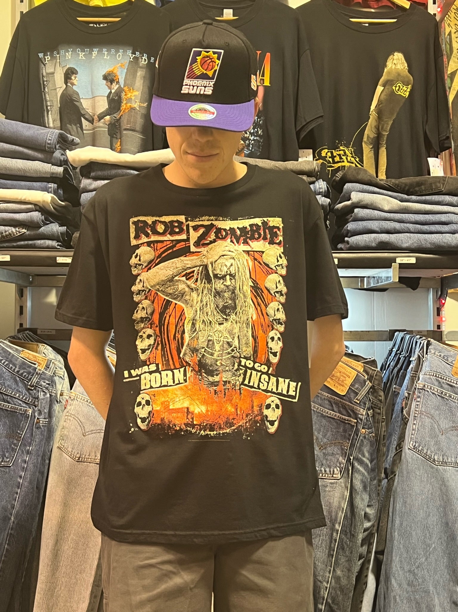 Emporium　Black　Go　Streetwear　Rob　Insane　Zombie　Born　To　Tee
