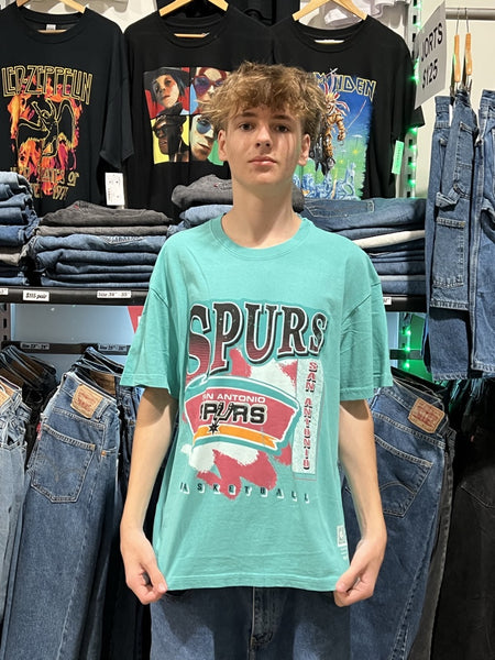 Spurs Brush Off Aqua Tee