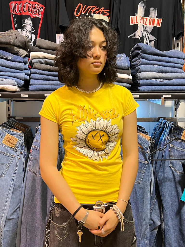 Blink 182 Sunflower Yellow Womens Tee