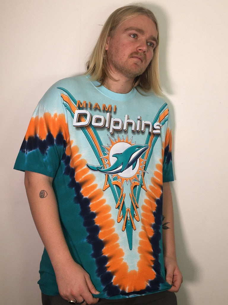 Miami Dolphins V Tie-Dye Tee