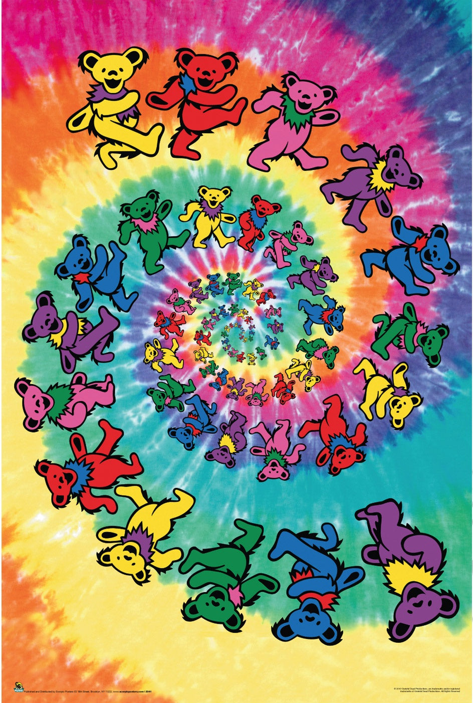Grateful Dead Spiral Bears Tie-Dye Poster #29
