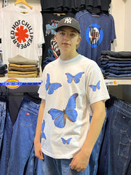 Blue Butterflies Allover Design Tee