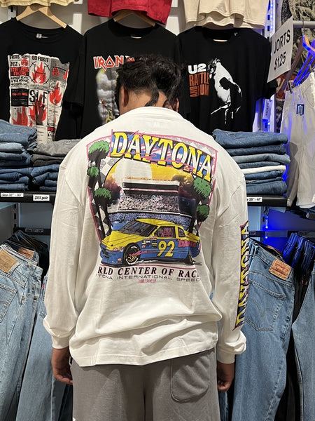 NASCAR Neon Daytona Longsleeve White Tee