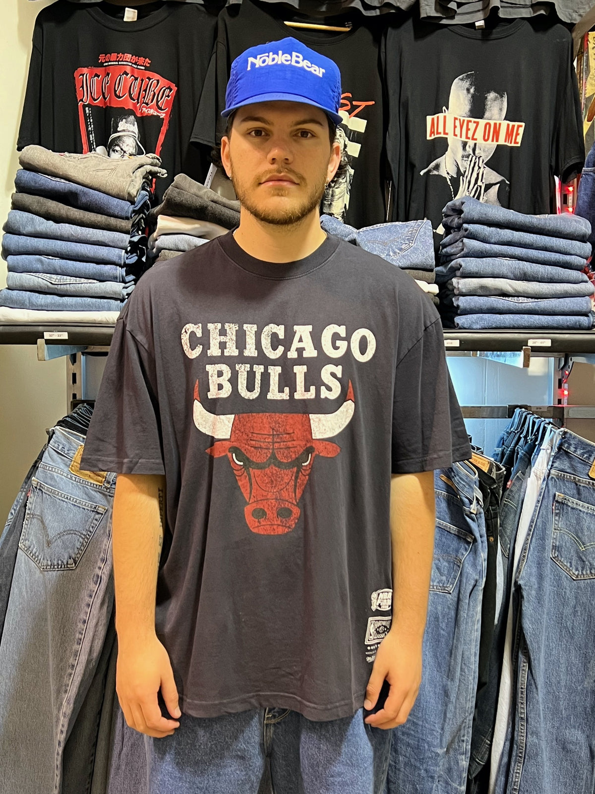Chicago Bulls Faded Black HWC Tee