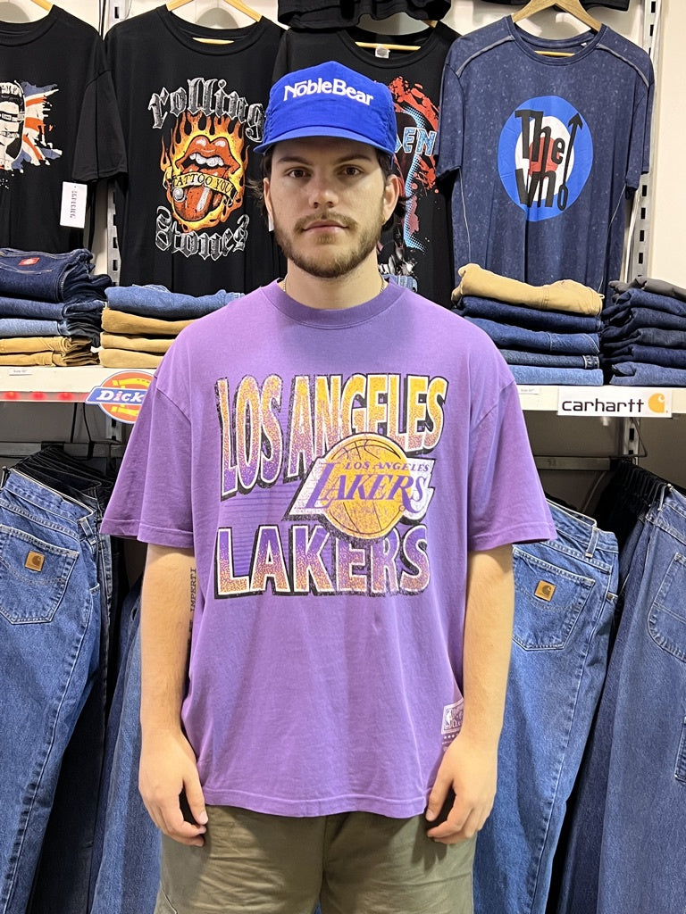 LA Lakers Incline Stack Faded Purple Tee