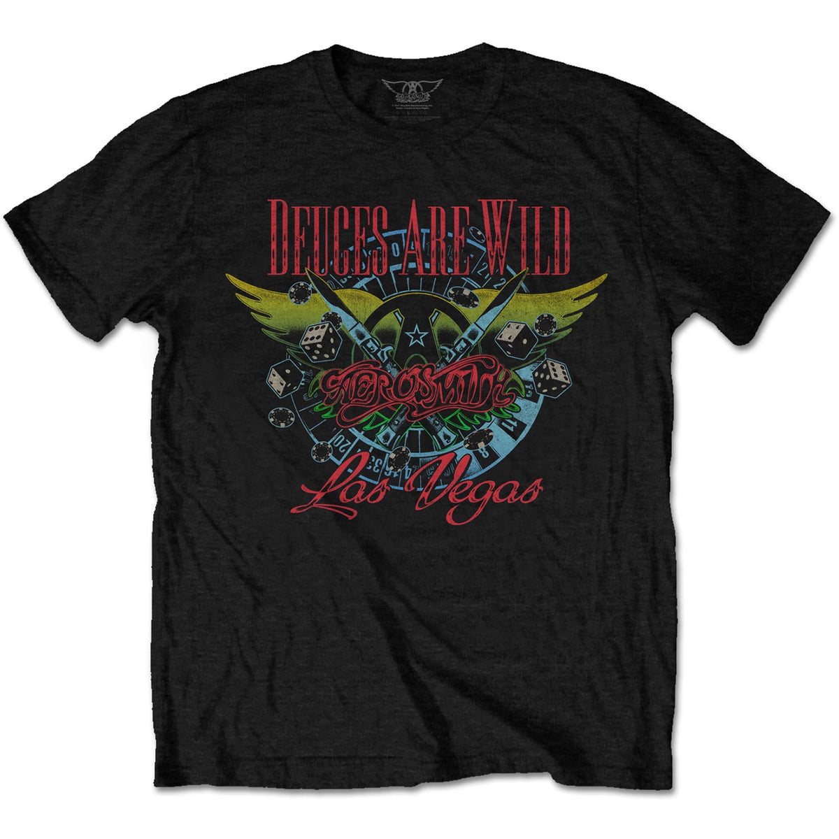 Aerosmith Deuces Are Wild Vegas Black Tee