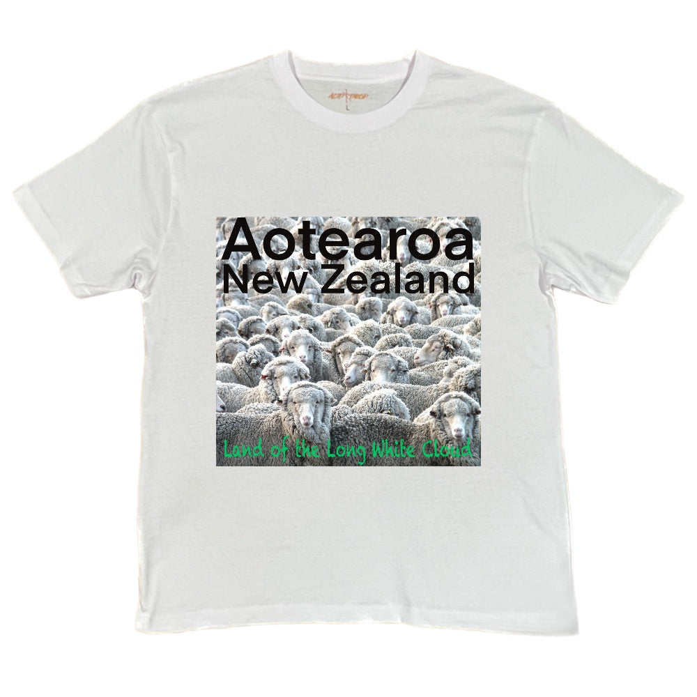 Aotearoa NZ Land of the Long White Cloud Sheep #2 Tee