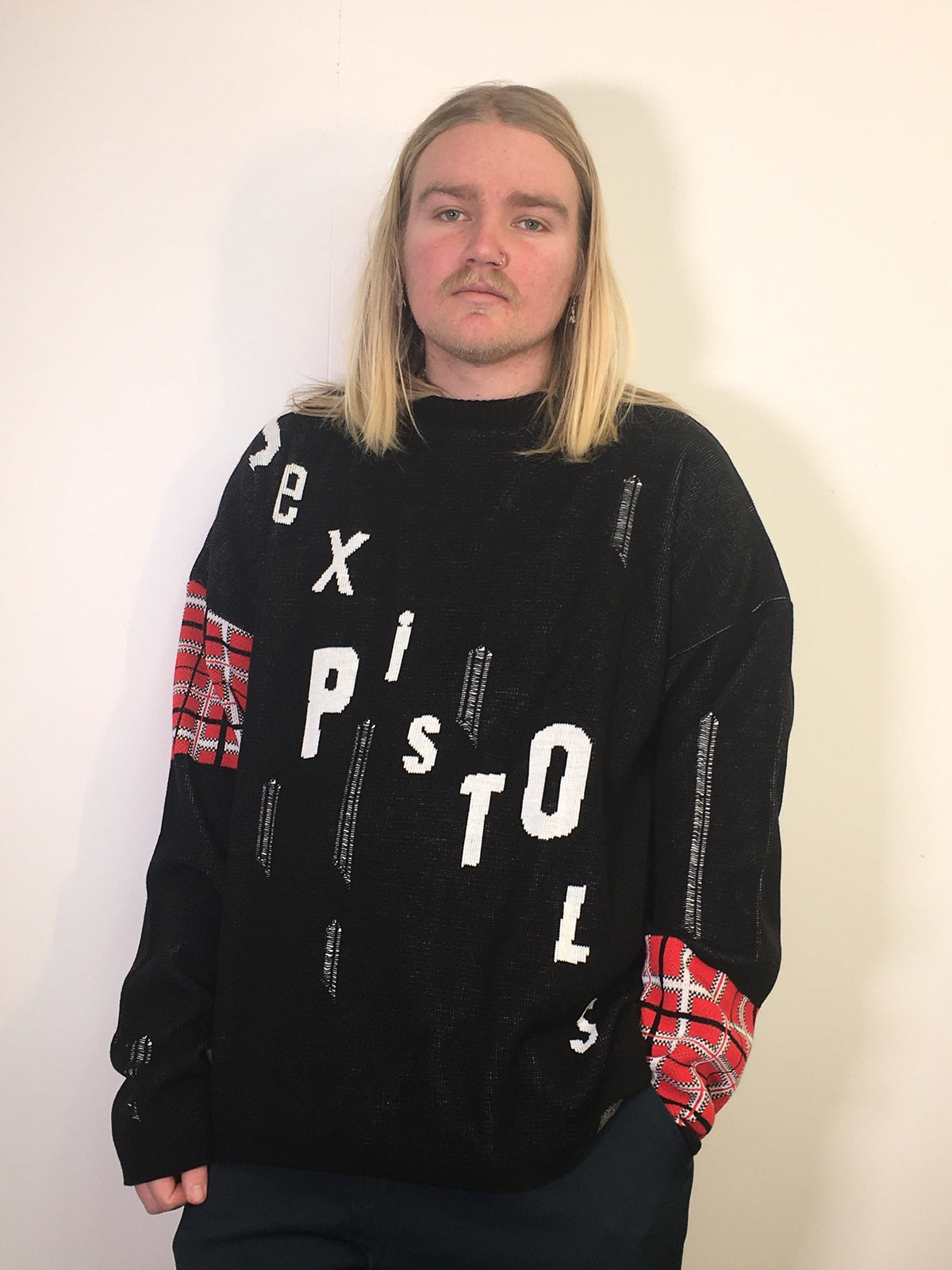 Sex Pistols Distressed Tartan Logo Sweatshirt