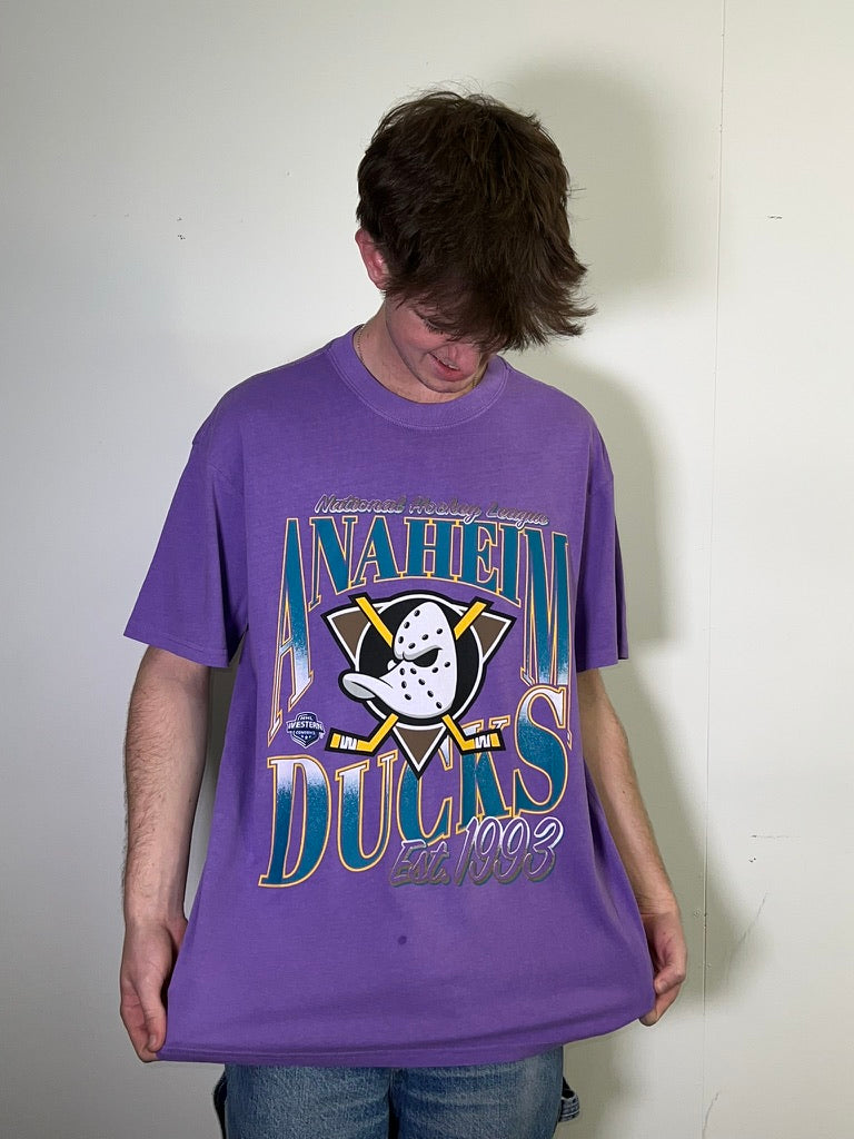 Ducks Rise Graphic Faded Purple Tee