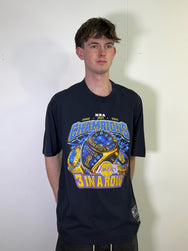 Lakers 3 in a Row Rings Vintage Black Tee