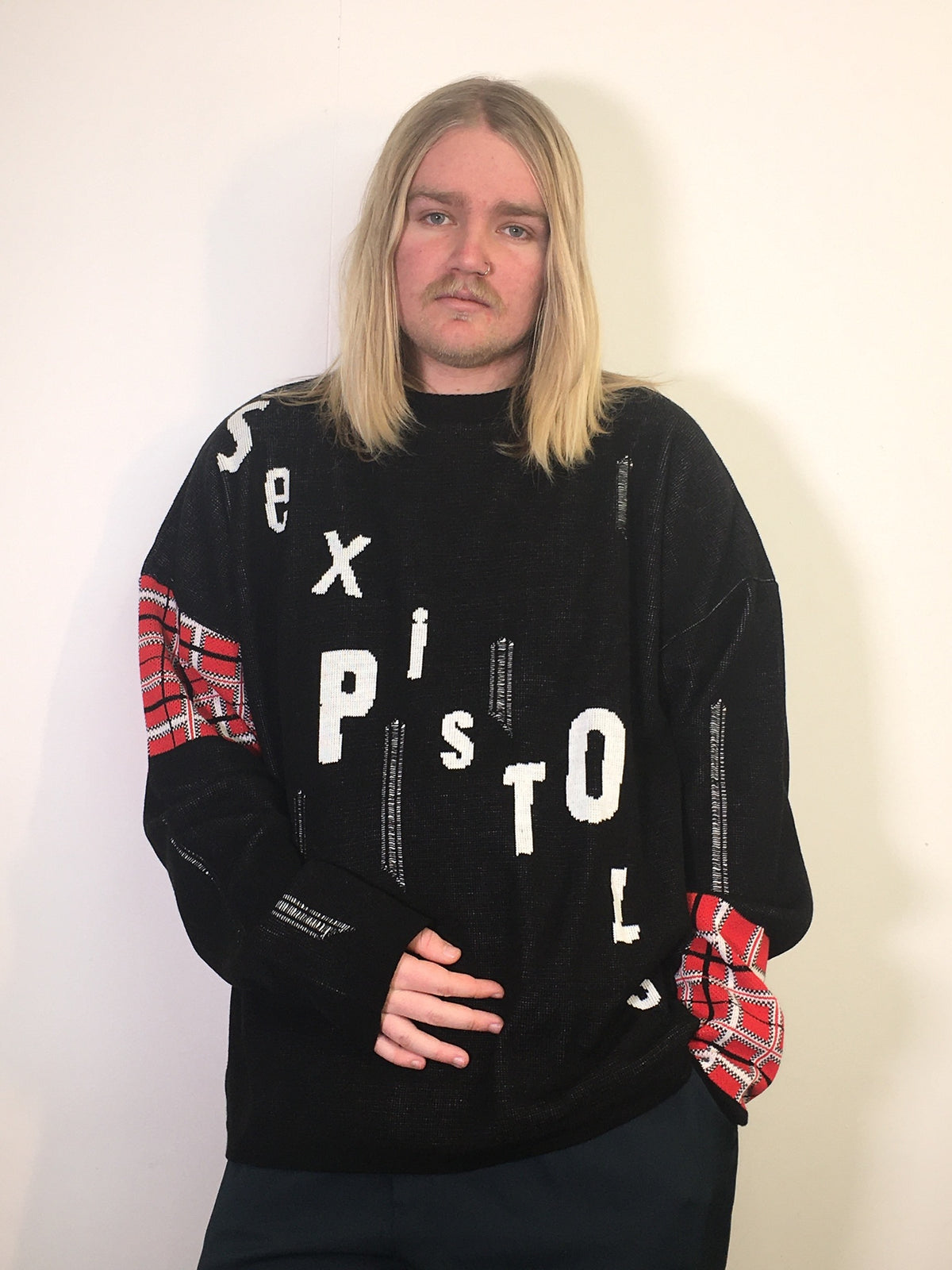 Sex Pistols Distressed Tartan Logo Sweatshirt