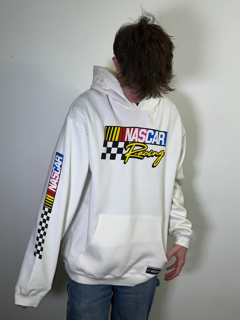 NASCAR Racing Vintage White Hoodie