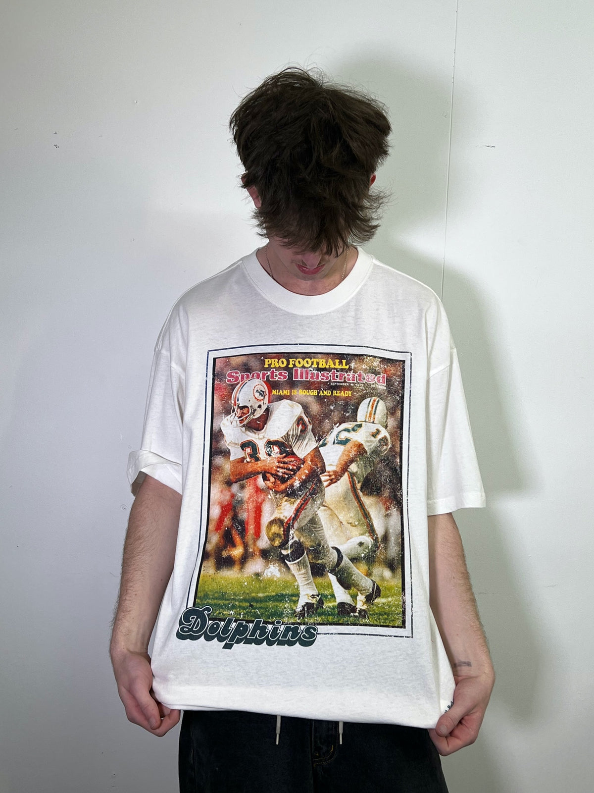 Miami Dolphins Sports Illustrated Vintage White Tee