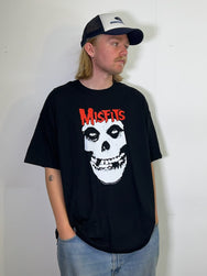 Misfits Red Logo Misfits Skull Black Tee