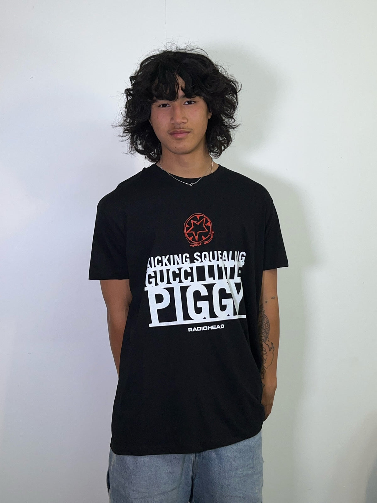 Radiohead Gucci Piggy Black Tee