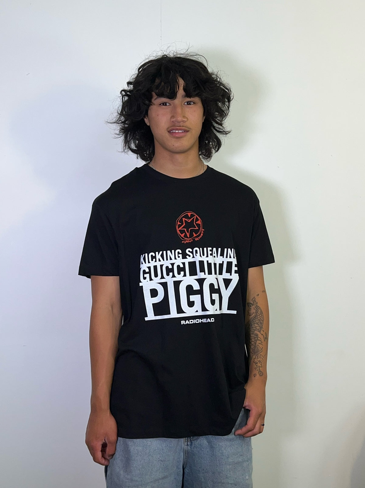Radiohead Gucci Piggy Black Tee