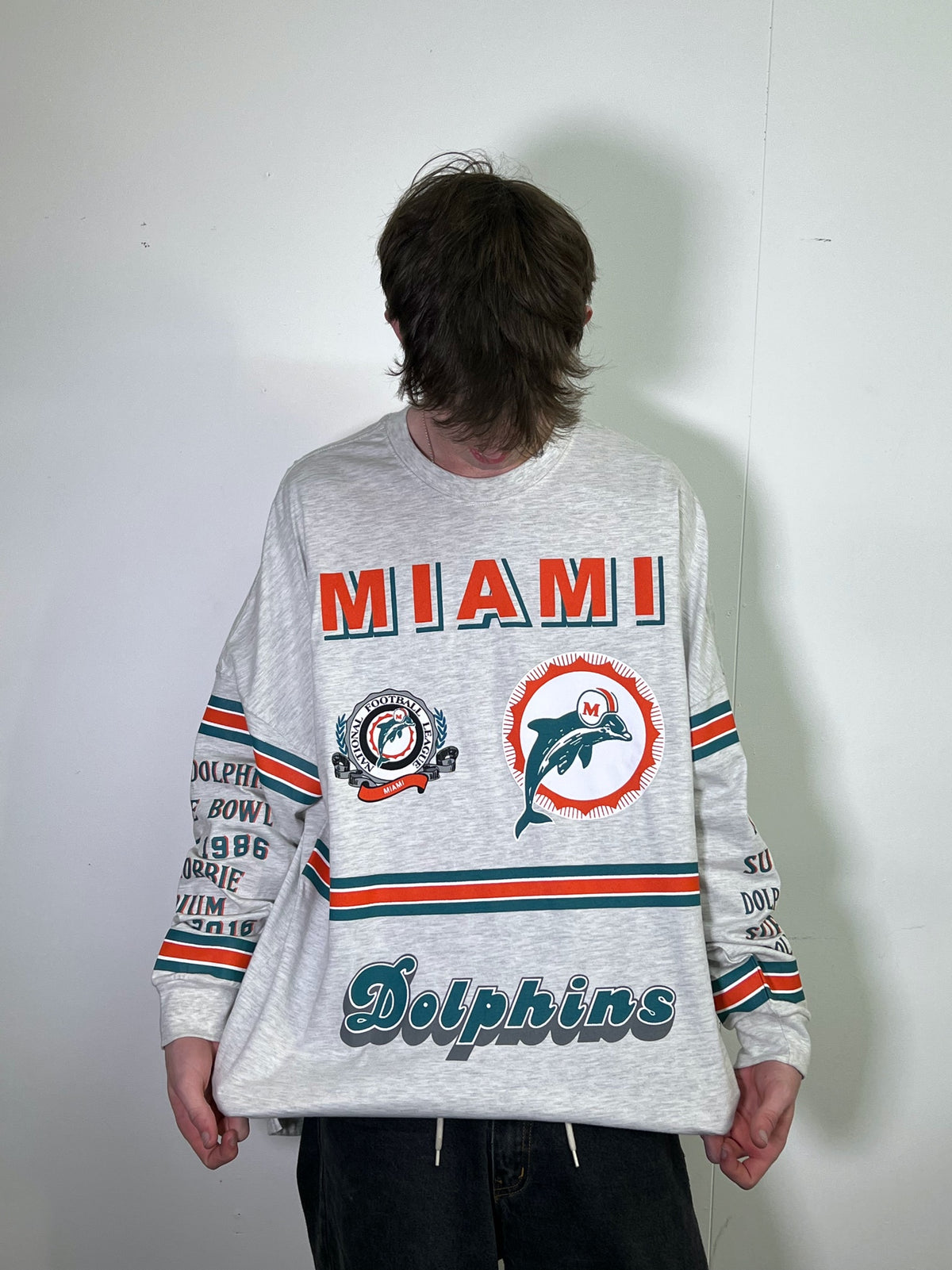 Miami Dolphins 17 0 3/4 Longsleeve White Tee