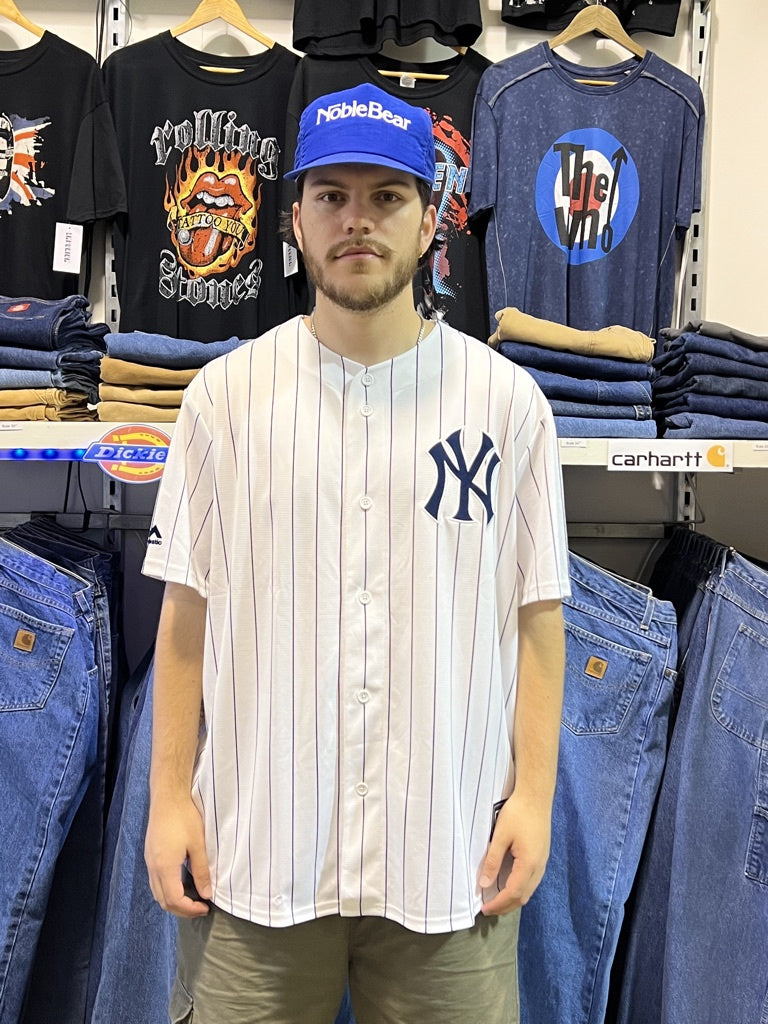 NY Yankees Baseball Replica Pin Stripe White Jersey