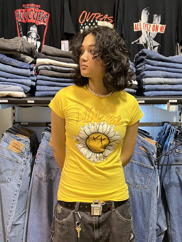 Blink 182 Sunflower Yellow Womens Tee