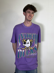 Ducks Rise Graphic Faded Purple Tee