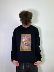Leonardo da Vinci's La Scapigliata Black Sweatshirt