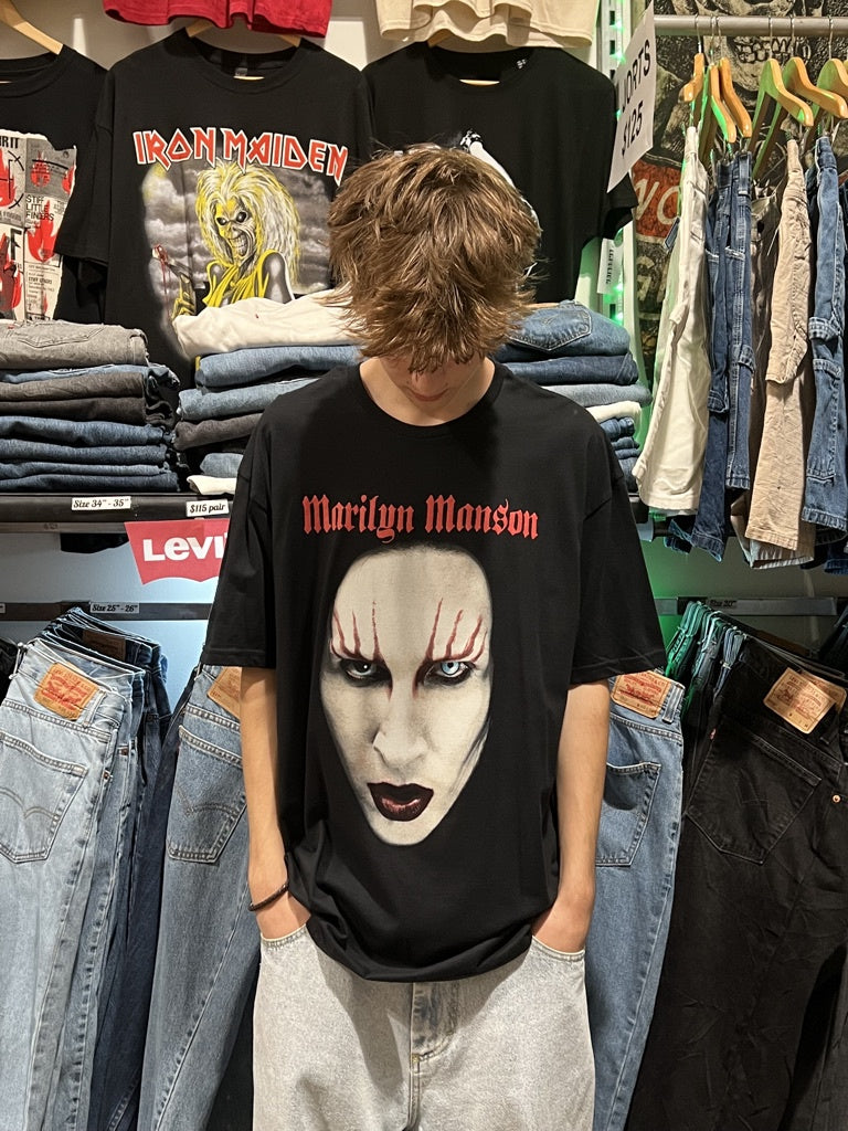 Marilyn Manson Red Lips Black Tee