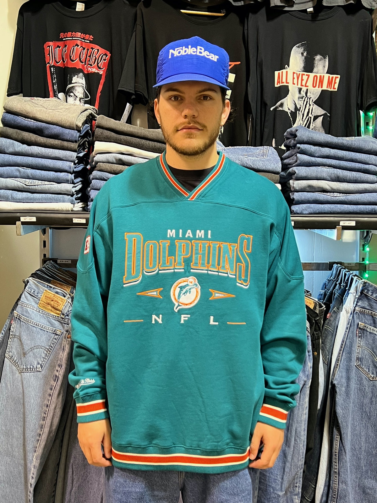 Miami Dolphins Faded Teal Division Crewneck Sweatshirt