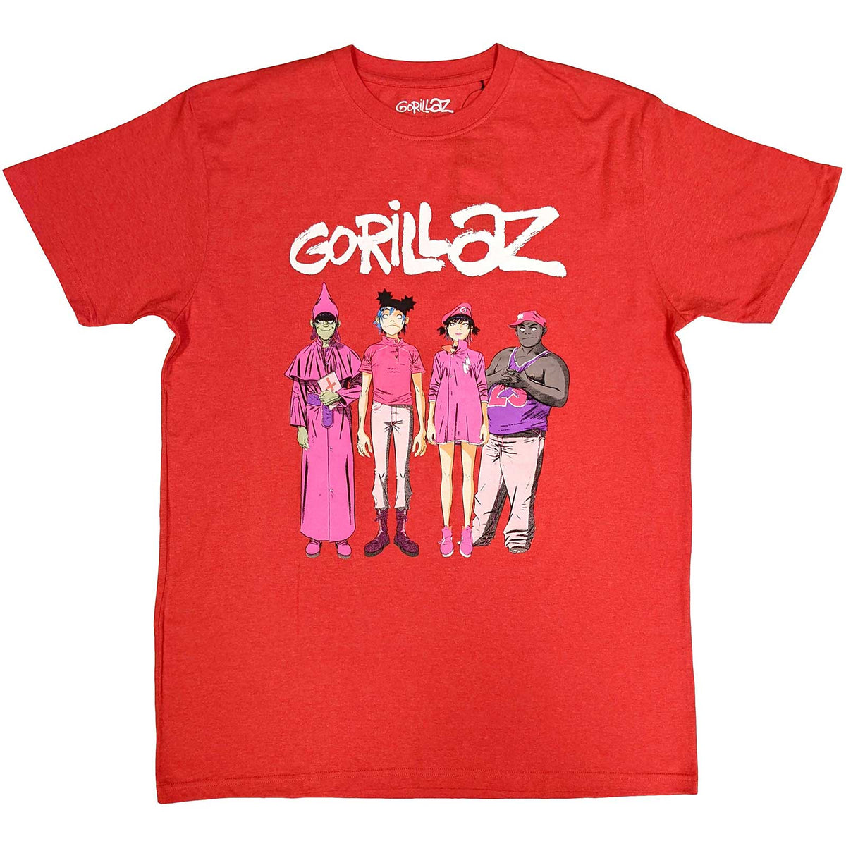 Gorillaz Cracker Island Standing Group Red Tee