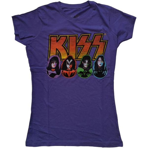 KISS Faces & Icons Womens Purple Tee