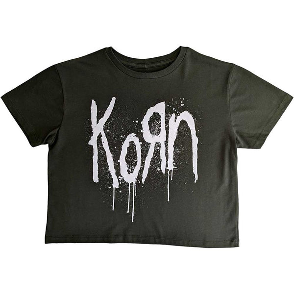 Korn Still a Freak Green Crop Top Tee