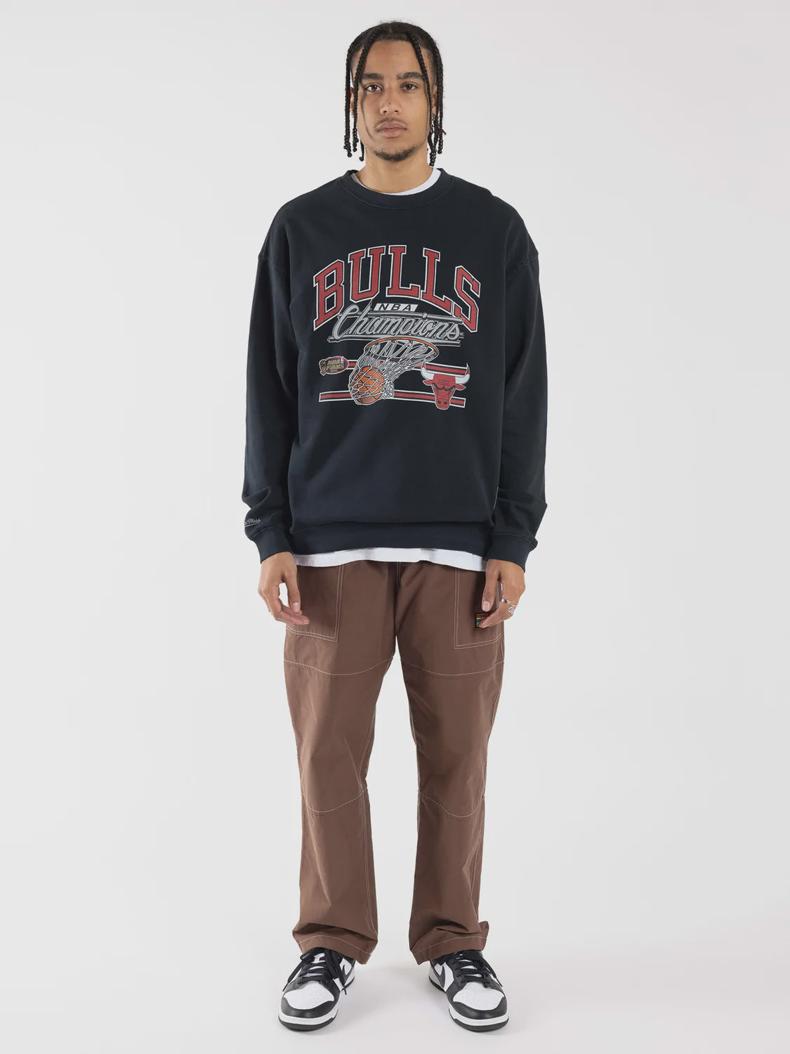 Chicago Bulls Hoop Crew Faded Black Sweatshirt