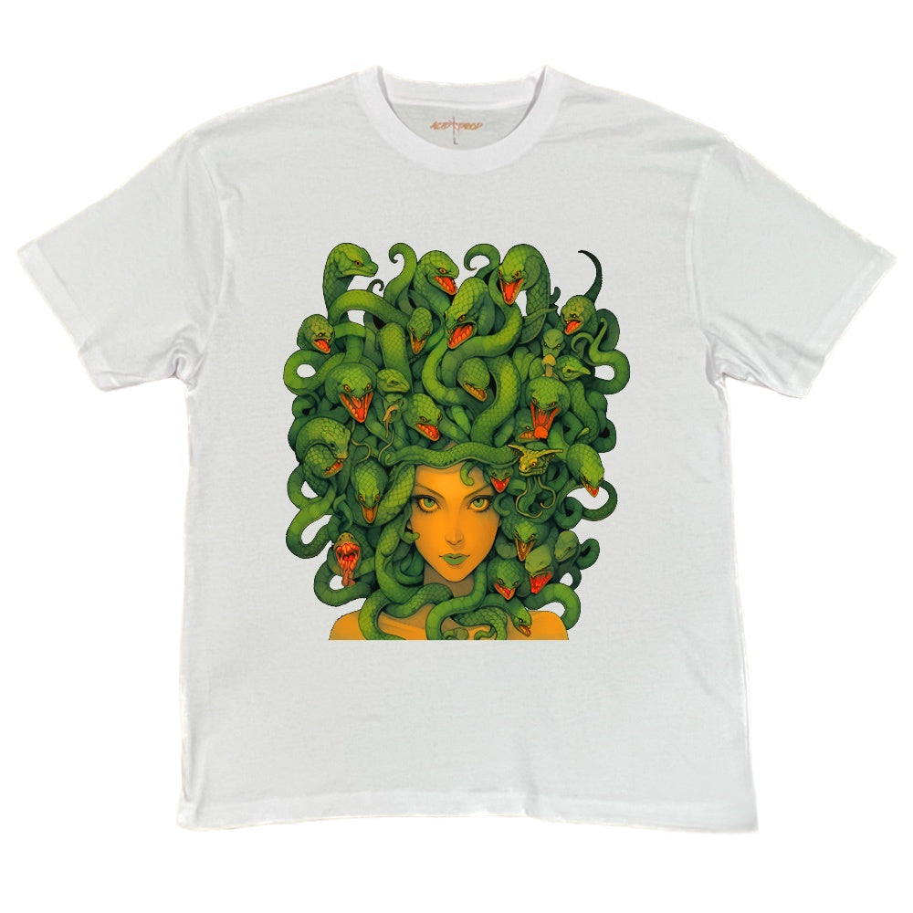 Medusa Green Snakes Design Tee