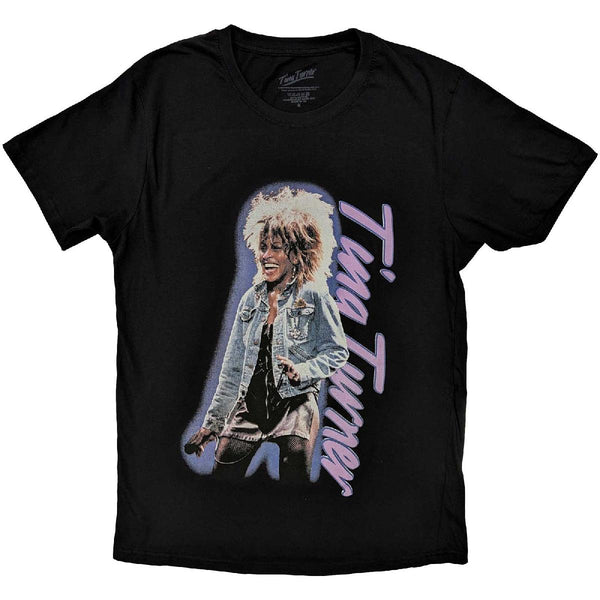 Tina Turner Vertical Logo Black Tee