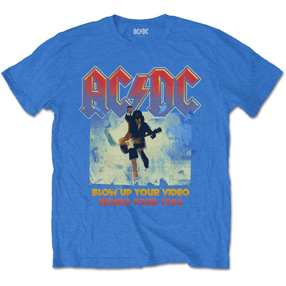 AC-DC Blow up your Video Blue Tee