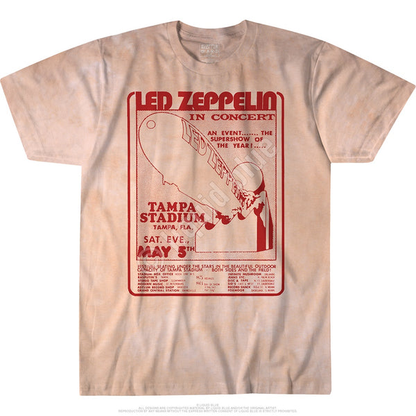 Led Zeppelin In Concert Tie-Dye Beige Tee