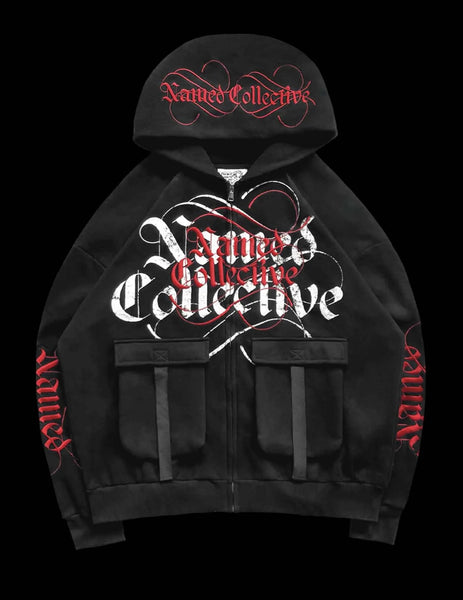 Named Collective Hijack 4 Pocket Zip Black Hoodie